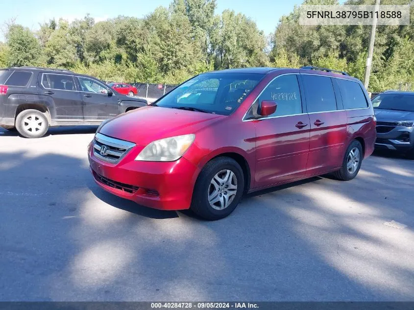 2005 Honda Odyssey Ex-L VIN: 5FNRL38795B118588 Lot: 40284728