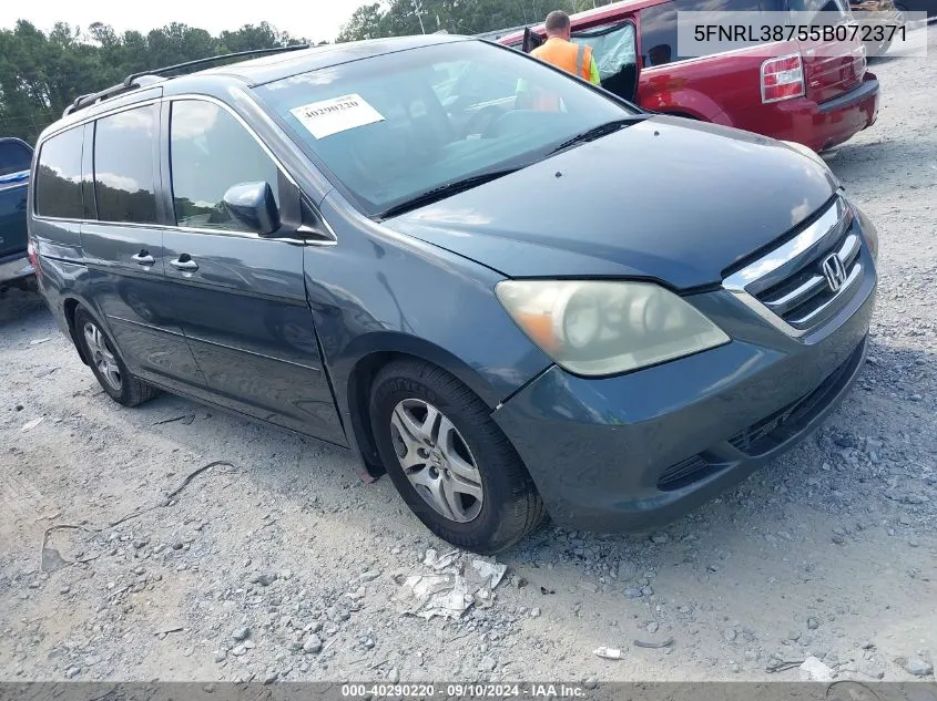 2005 Honda Odyssey Ex-L VIN: 5FNRL38755B072371 Lot: 40290220