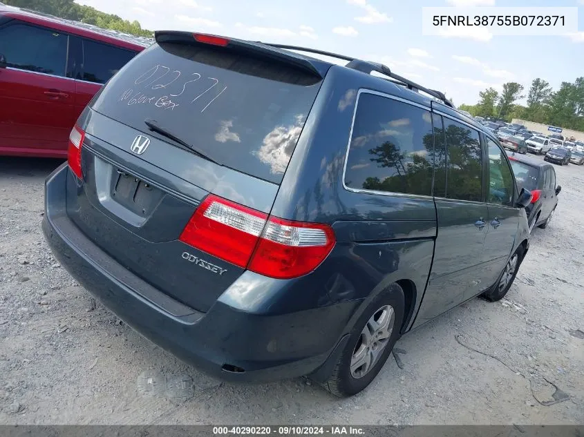 5FNRL38755B072371 2005 Honda Odyssey Ex-L