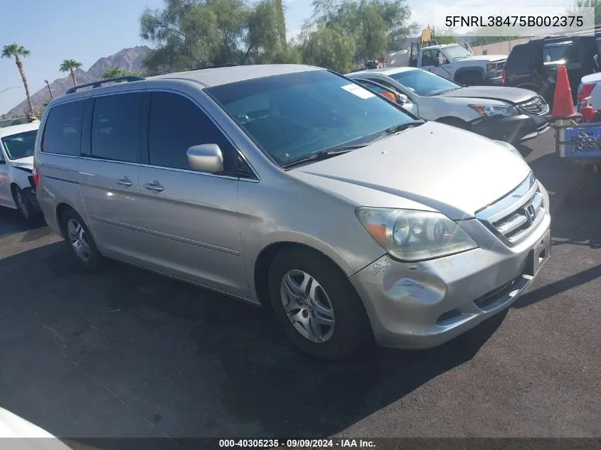 5FNRL38475B002375 2005 Honda Odyssey Ex