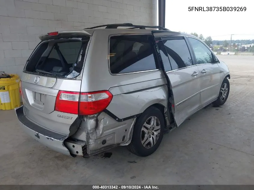 2005 Honda Odyssey Ex-L VIN: 5FNRL38735B039269 Lot: 40313342