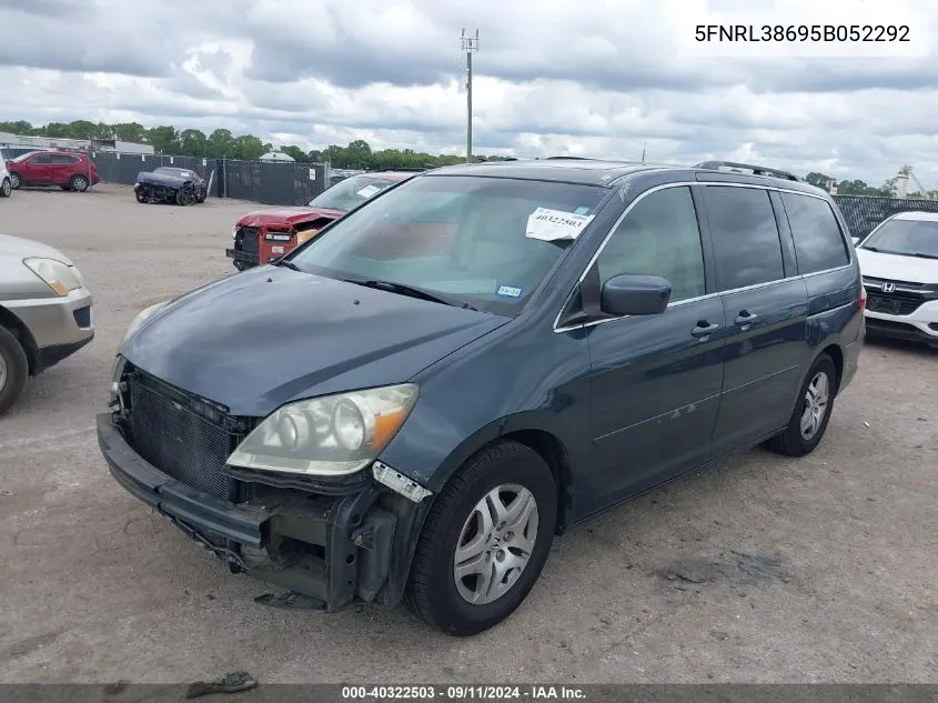 2005 Honda Odyssey Ex-L VIN: 5FNRL38695B052292 Lot: 40322503