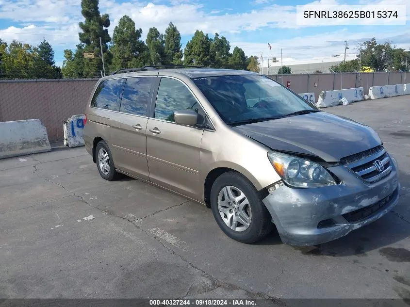 2005 Honda Odyssey Ex-L VIN: 5FNRL38625B015374 Lot: 40327244