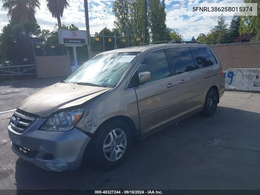 5FNRL38625B015374 2005 Honda Odyssey Ex-L