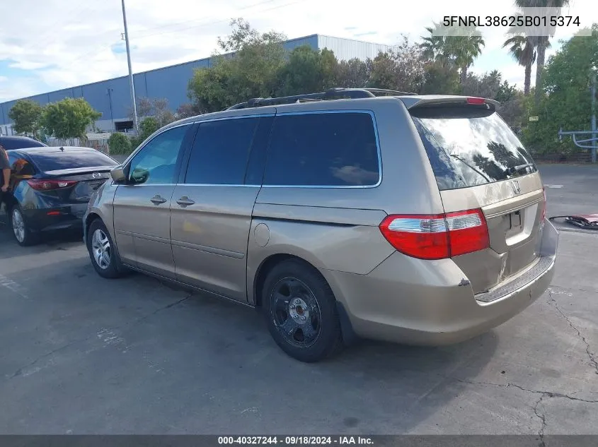 2005 Honda Odyssey Ex-L VIN: 5FNRL38625B015374 Lot: 40327244