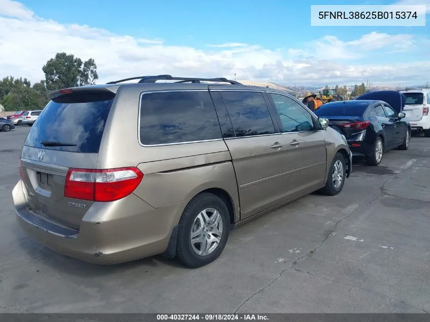 5FNRL38625B015374 2005 Honda Odyssey Ex-L