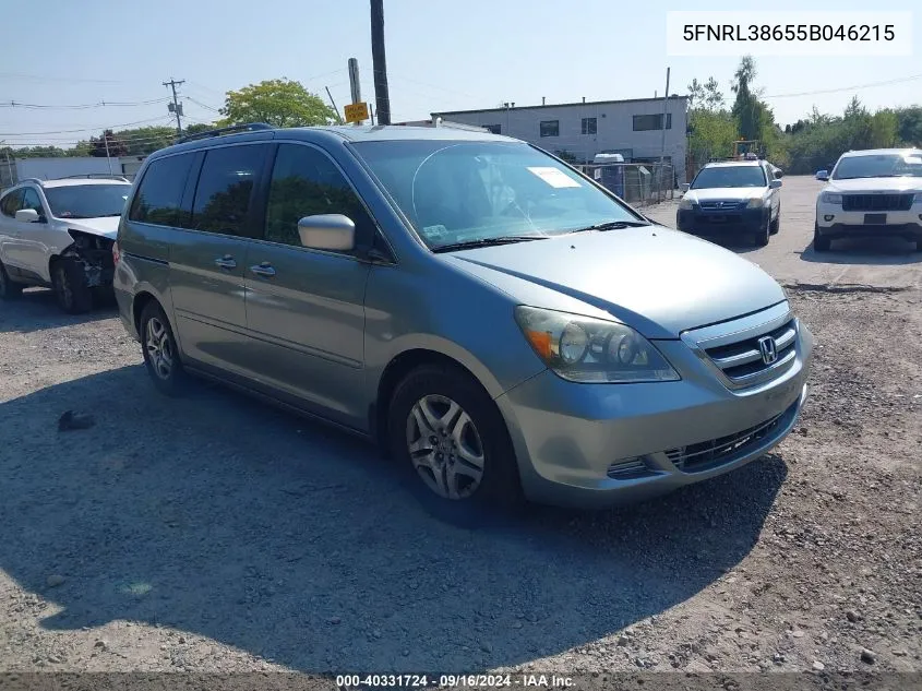 2005 Honda Odyssey Exl VIN: 5FNRL38655B046215 Lot: 40331724