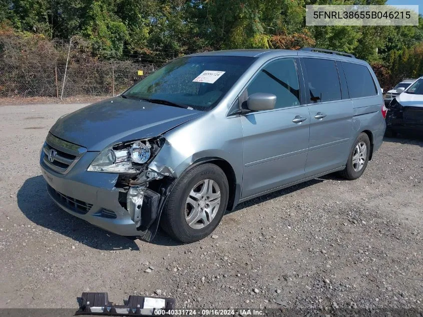 2005 Honda Odyssey Exl VIN: 5FNRL38655B046215 Lot: 40331724