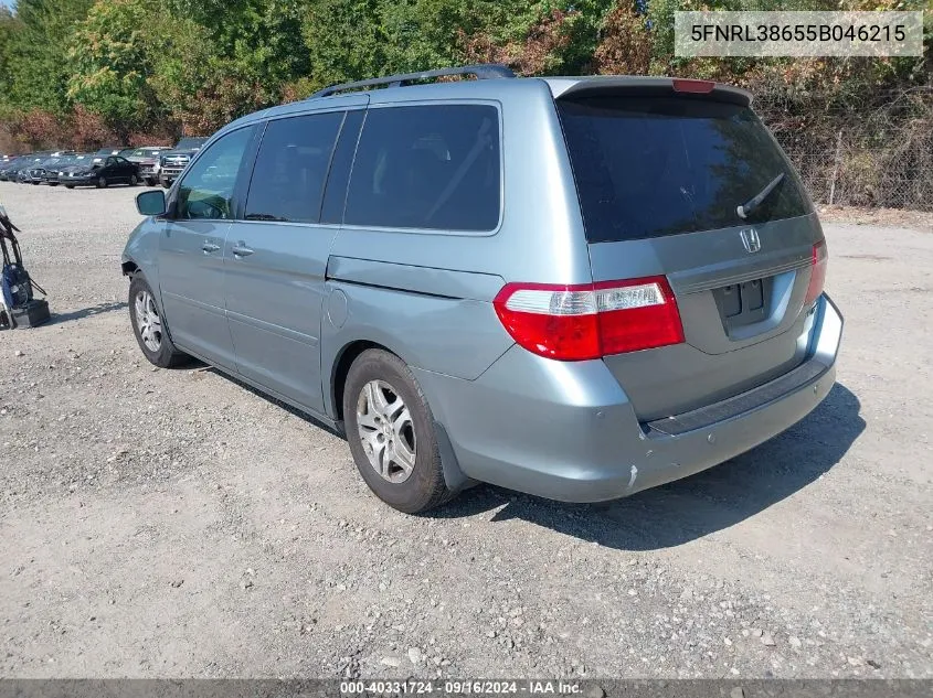 2005 Honda Odyssey Exl VIN: 5FNRL38655B046215 Lot: 40331724