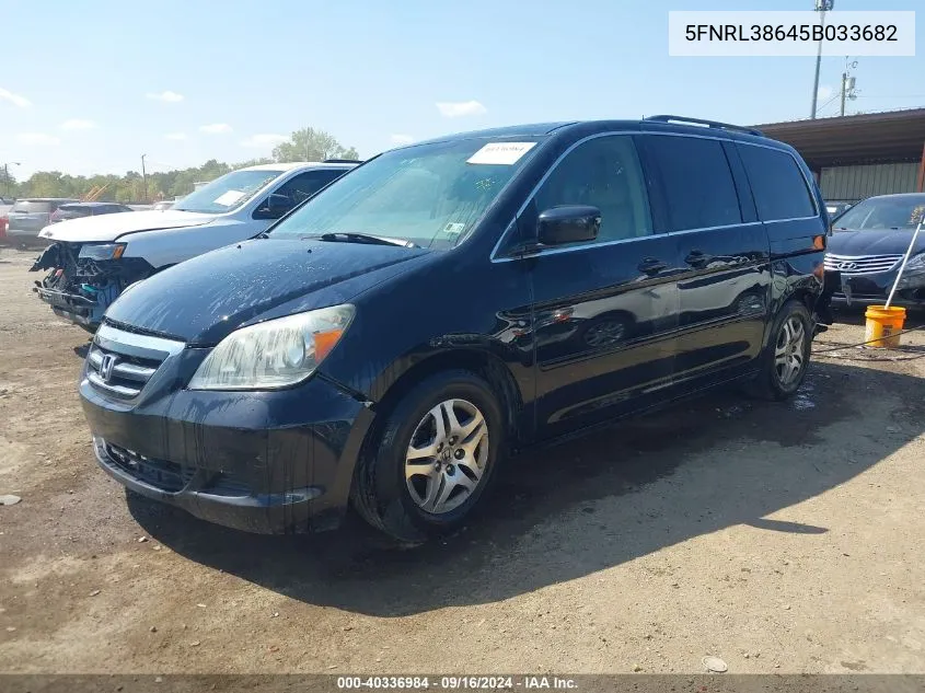 2005 Honda Odyssey Ex-L VIN: 5FNRL38645B033682 Lot: 40336984