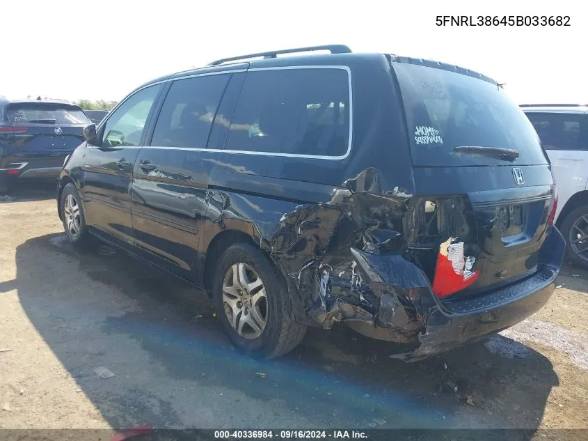 2005 Honda Odyssey Ex-L VIN: 5FNRL38645B033682 Lot: 40336984