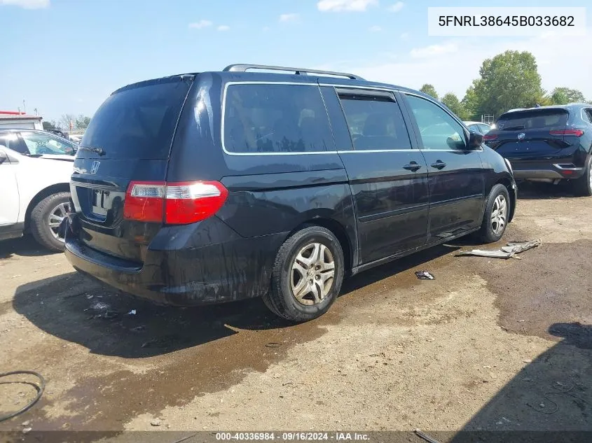 2005 Honda Odyssey Ex-L VIN: 5FNRL38645B033682 Lot: 40336984