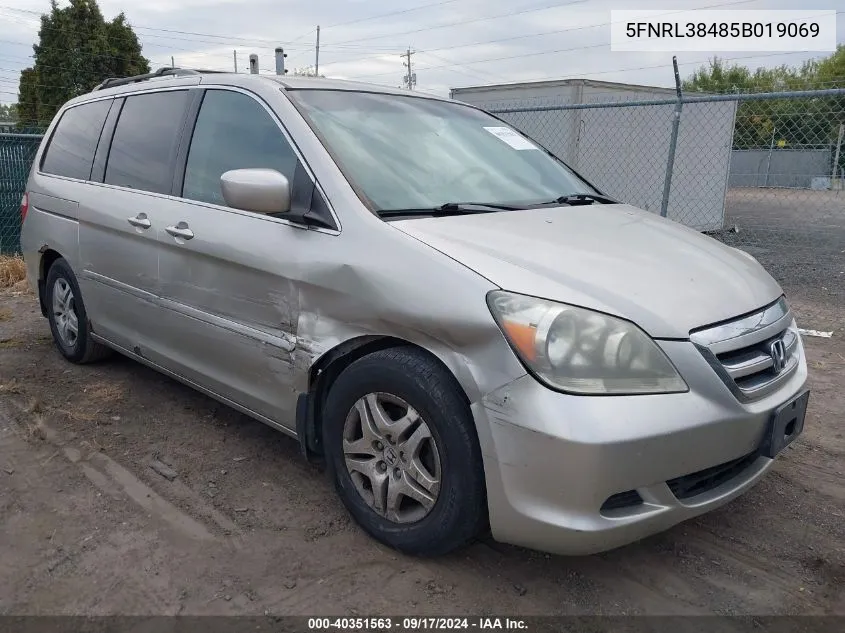 5FNRL38485B019069 2005 Honda Odyssey Ex