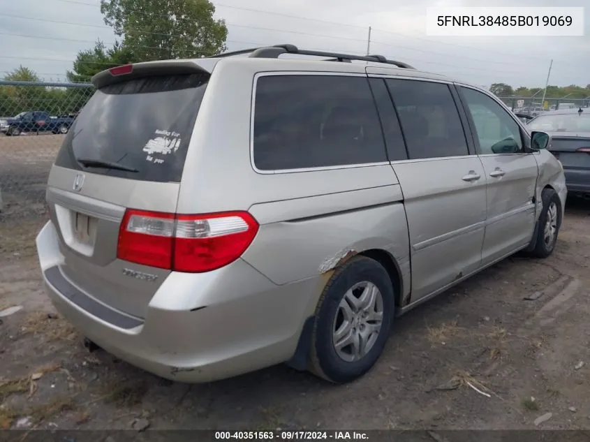 2005 Honda Odyssey Ex VIN: 5FNRL38485B019069 Lot: 40351563