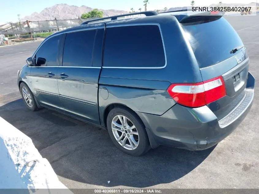 2005 Honda Odyssey Ex VIN: 5FNRL38425B402067 Lot: 40366811