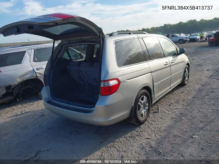 2005 Honda Odyssey Ex VIN: 5FNRL384X5B413737 Lot: 40369168