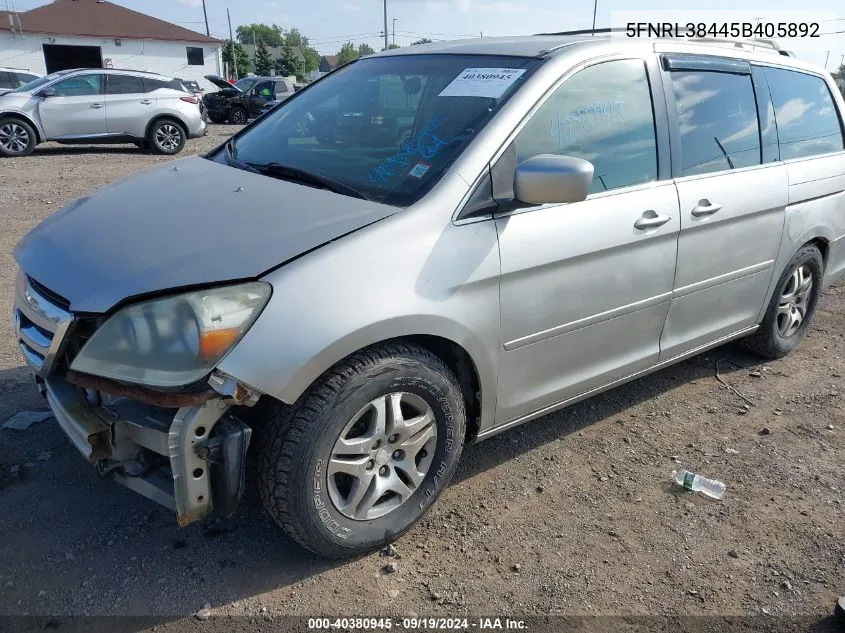 5FNRL38445B405892 2005 Honda Odyssey Ex