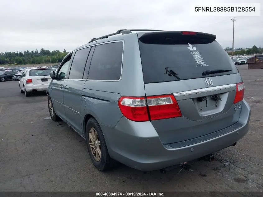 2005 Honda Odyssey Touring VIN: 5FNRL38885B128554 Lot: 40384974