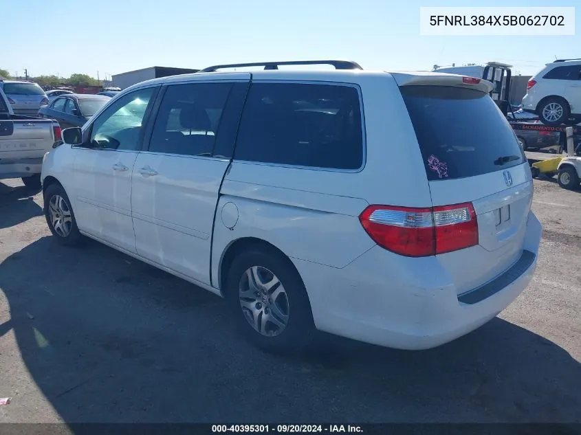 5FNRL384X5B062702 2005 Honda Odyssey Ex