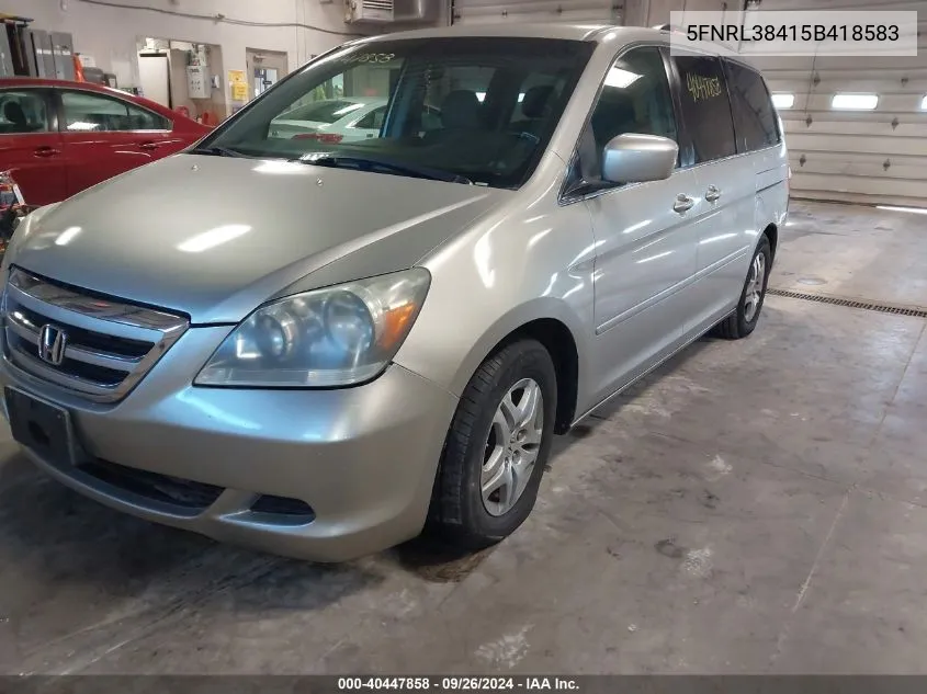 5FNRL38415B418583 2005 Honda Odyssey Ex