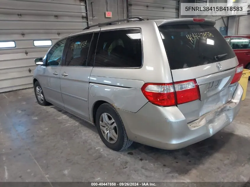 5FNRL38415B418583 2005 Honda Odyssey Ex