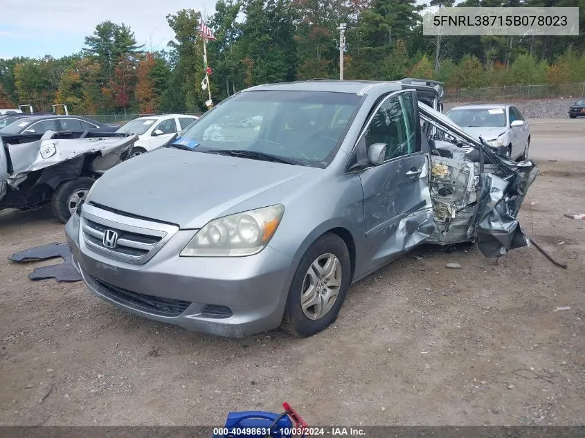 2005 Honda Odyssey Ex-L VIN: 5FNRL38715B078023 Lot: 40498631