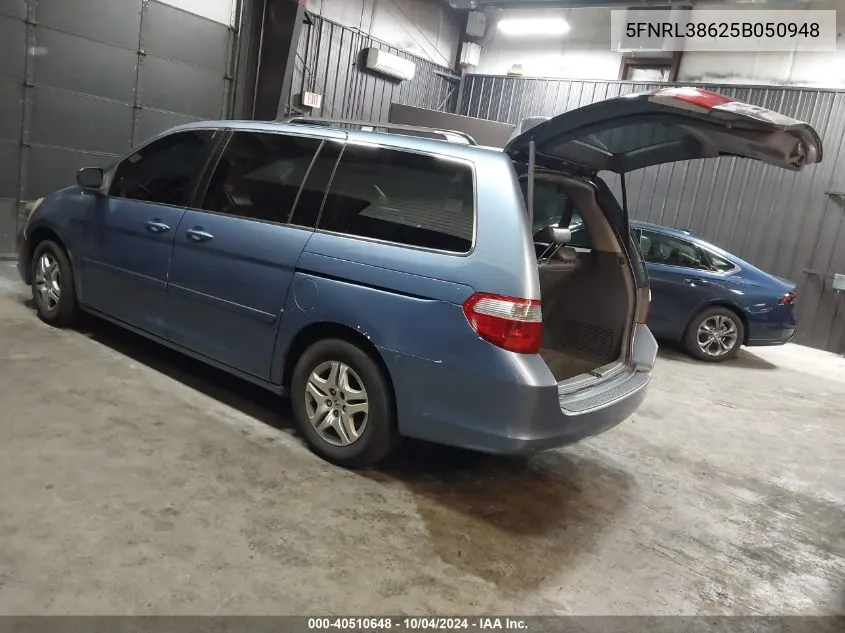 2005 Honda Odyssey Ex-L VIN: 5FNRL38625B050948 Lot: 40510648