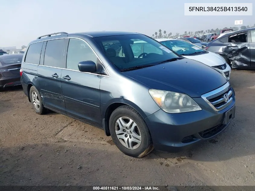 2005 Honda Odyssey Ex VIN: 5FNRL38425B413540 Lot: 40511621