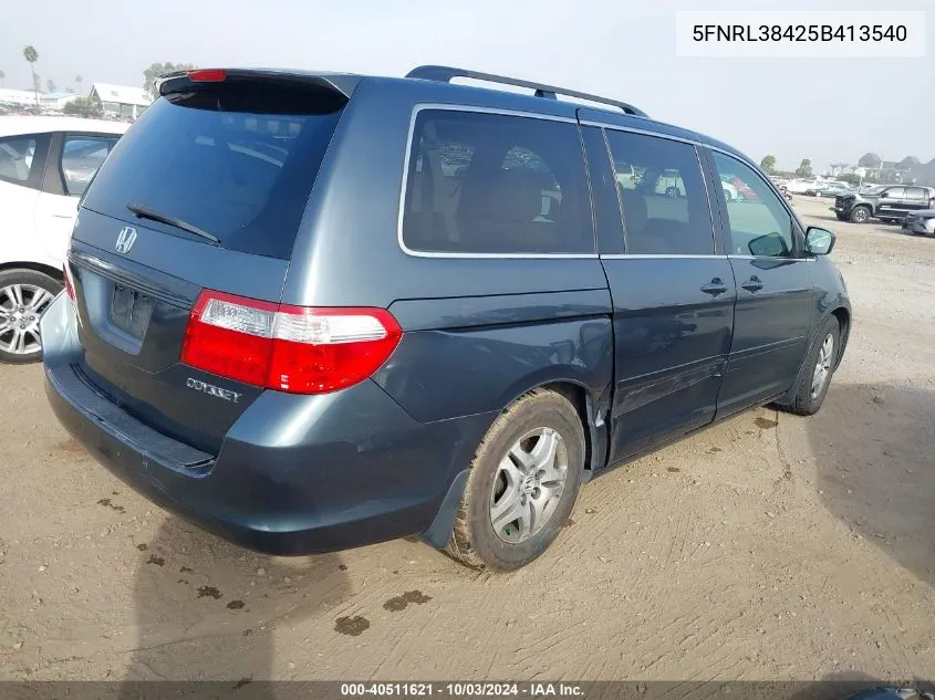 2005 Honda Odyssey Ex VIN: 5FNRL38425B413540 Lot: 40511621