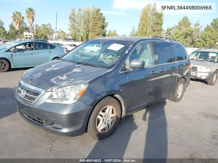 2005 Honda Odyssey Ex VIN: 5FNRL38445B006965 Lot: 40514832