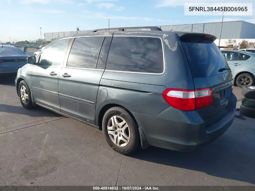 2005 Honda Odyssey Ex VIN: 5FNRL38445B006965 Lot: 40514832