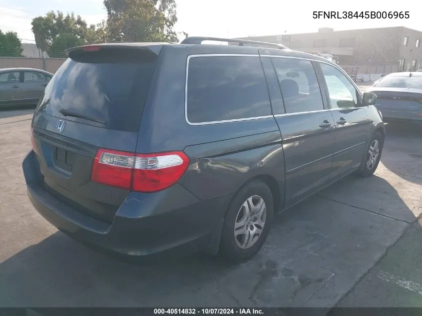 2005 Honda Odyssey Ex VIN: 5FNRL38445B006965 Lot: 40514832