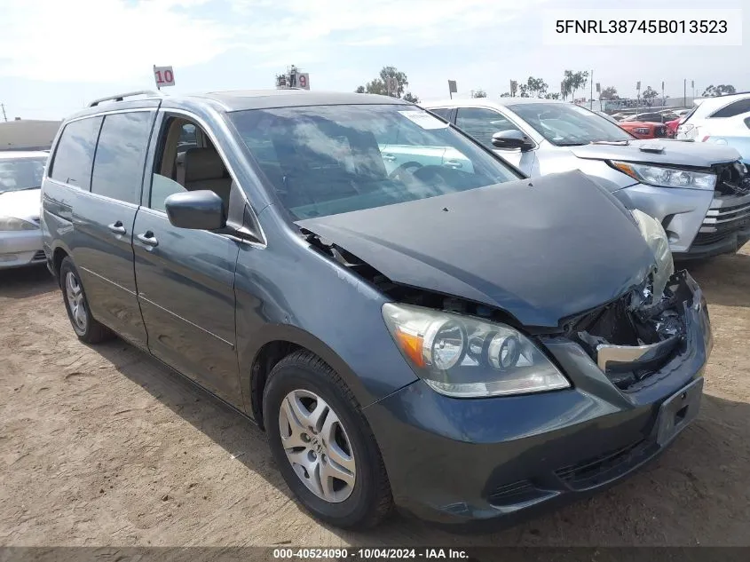 2005 Honda Odyssey Ex-L VIN: 5FNRL38745B013523 Lot: 40524090