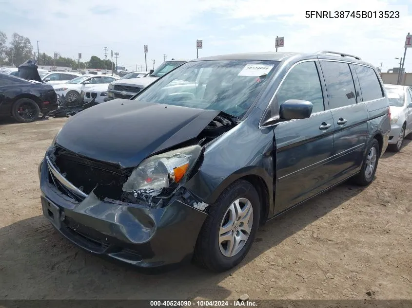 2005 Honda Odyssey Ex-L VIN: 5FNRL38745B013523 Lot: 40524090