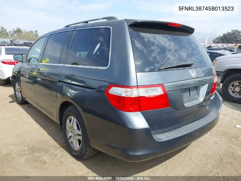 2005 Honda Odyssey Ex-L VIN: 5FNRL38745B013523 Lot: 40524090