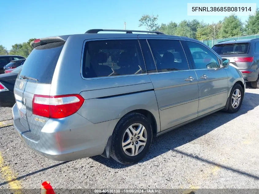 5FNRL38685B081914 2005 Honda Odyssey Ex-L