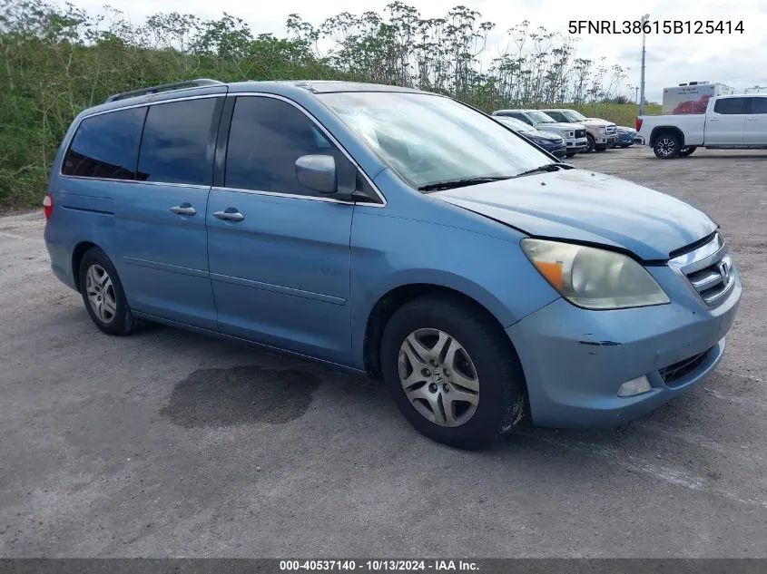 2005 Honda Odyssey Ex-L VIN: 5FNRL38615B125414 Lot: 40537140