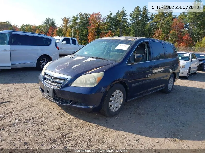 5FNRL38255B072018 2005 Honda Odyssey Lx