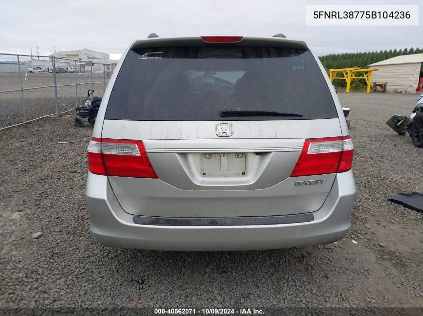 5FNRL38775B104236 2005 Honda Odyssey Exl