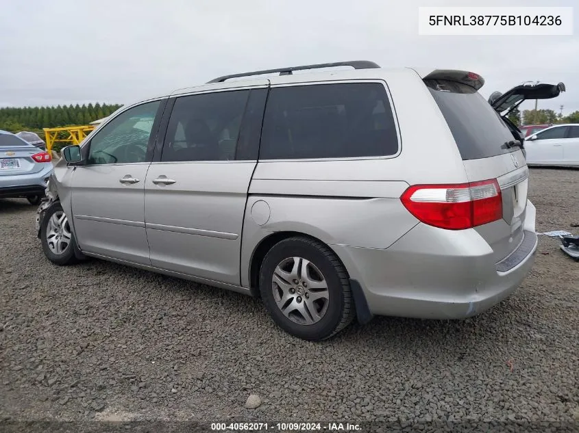 5FNRL38775B104236 2005 Honda Odyssey Exl