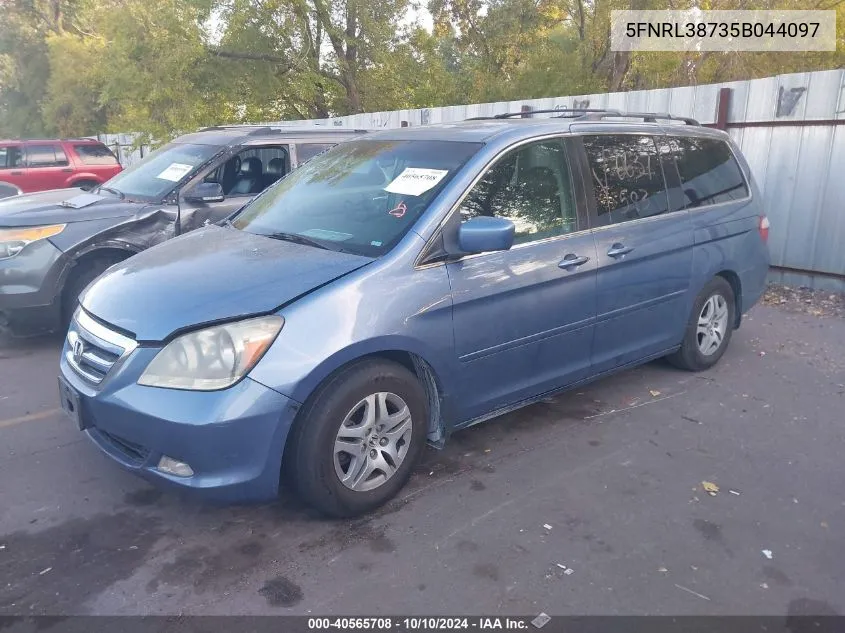 2005 Honda Odyssey Ex-L VIN: 5FNRL38735B044097 Lot: 40565708