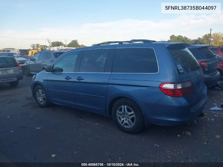 2005 Honda Odyssey Ex-L VIN: 5FNRL38735B044097 Lot: 40565708