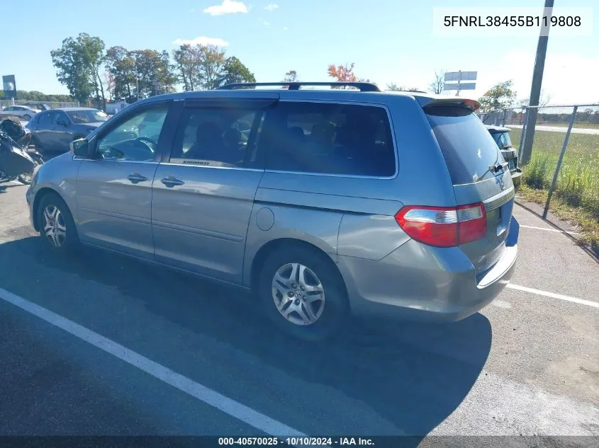 5FNRL38455B119808 2005 Honda Odyssey Ex