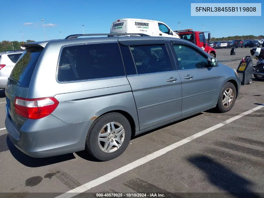 2005 Honda Odyssey Ex VIN: 5FNRL38455B119808 Lot: 40570025