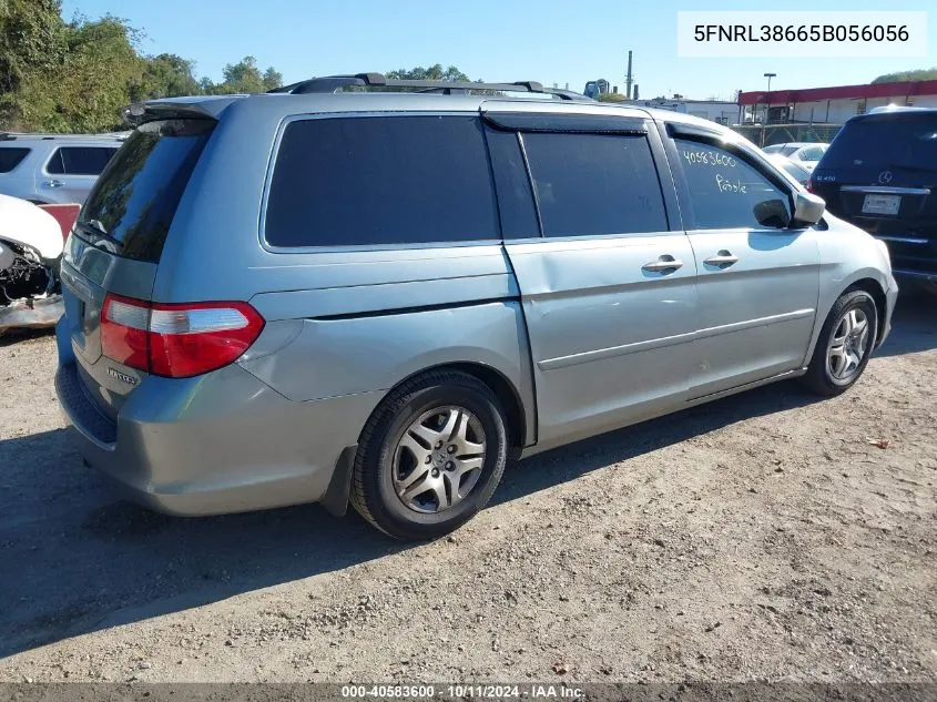 2005 Honda Odyssey Ex-L VIN: 5FNRL38665B056056 Lot: 40583600