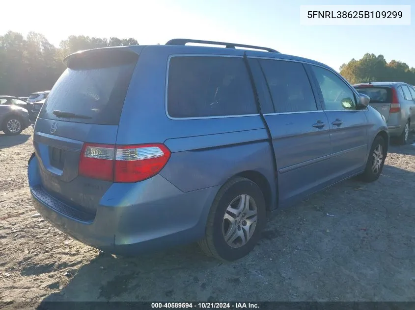 2005 Honda Odyssey Exl VIN: 5FNRL38625B109299 Lot: 40589594