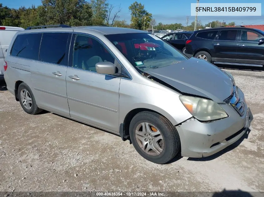 2005 Honda Odyssey Ex VIN: 5FNRL38415B409799 Lot: 40635354