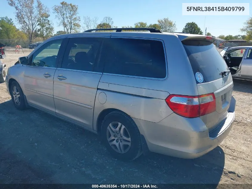 2005 Honda Odyssey Ex VIN: 5FNRL38415B409799 Lot: 40635354