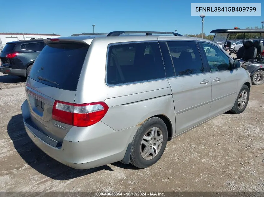 2005 Honda Odyssey Ex VIN: 5FNRL38415B409799 Lot: 40635354