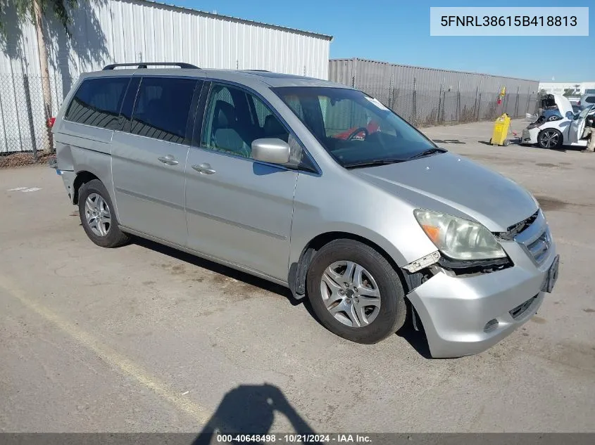 2005 Honda Odyssey Exl VIN: 5FNRL38615B418813 Lot: 40648498